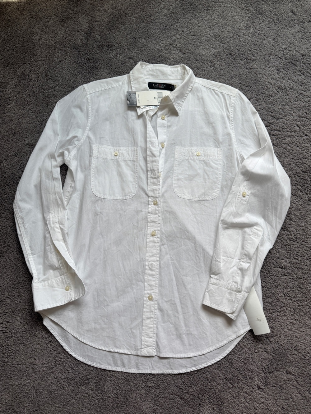 Lauren Ralph Lauren Essential White Button-Front Shirt - Picture 5 of 10